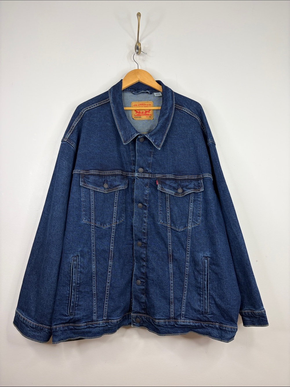 Levi's Trucker Jacket Mens 6XL Medium Blue Stretch Denim Jean Jacket Classic